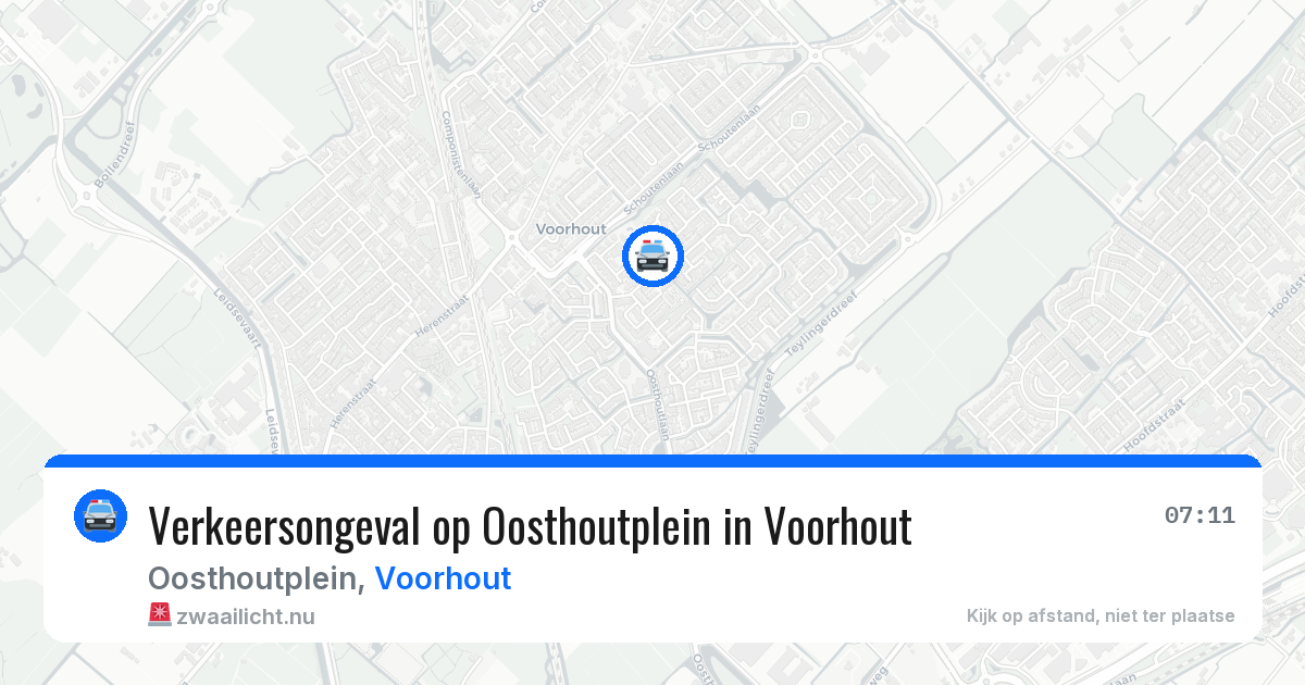 Verkeersongeval op Oosthoutplein in Voorhout — 19 jan 2026