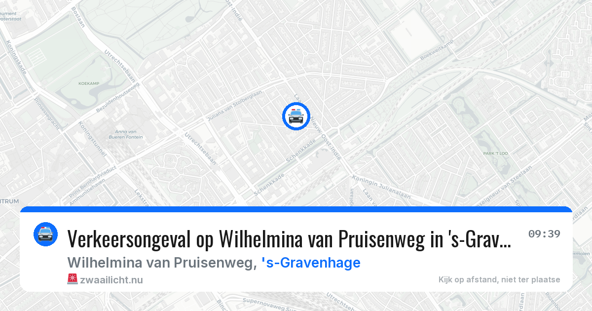 Verkeersongeval op Wilhelmina van Pruisenweg in 's-Gravenhage — 19 mrt 2026