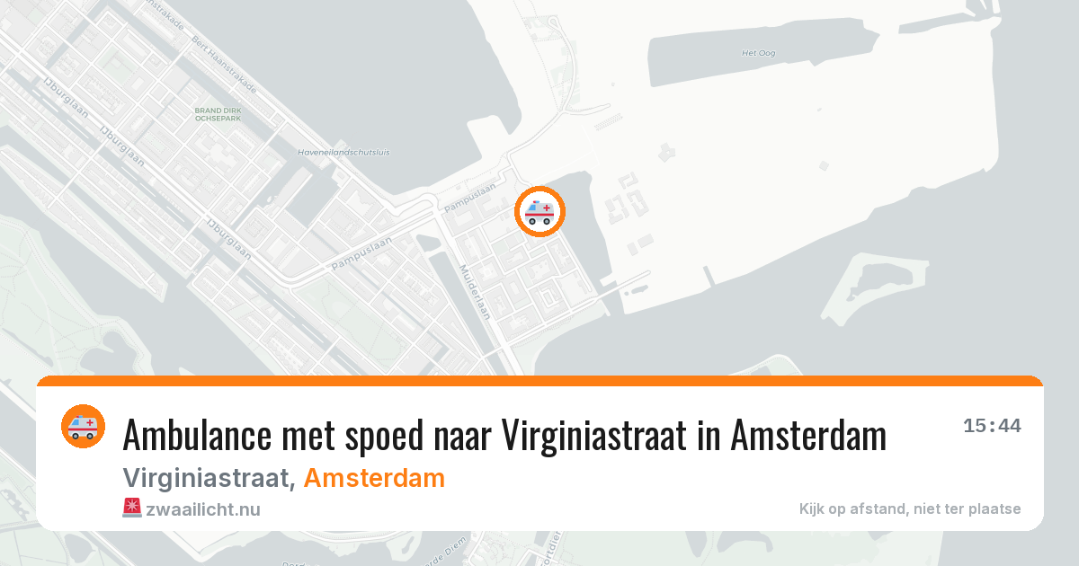 Ambulance met spoed naar Virginiastraat in Amsterdam — 5 jul 2026