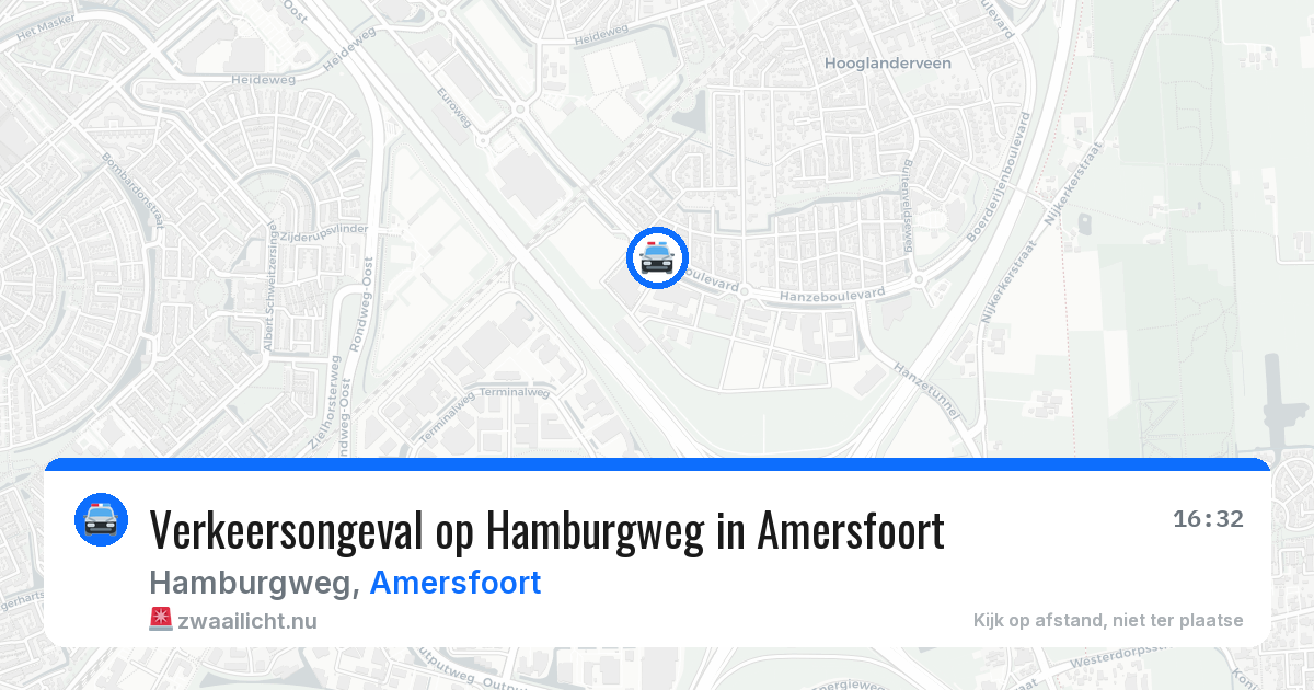 Verkeersongeval op Hamburgweg in Amersfoort — 18 jul 2026