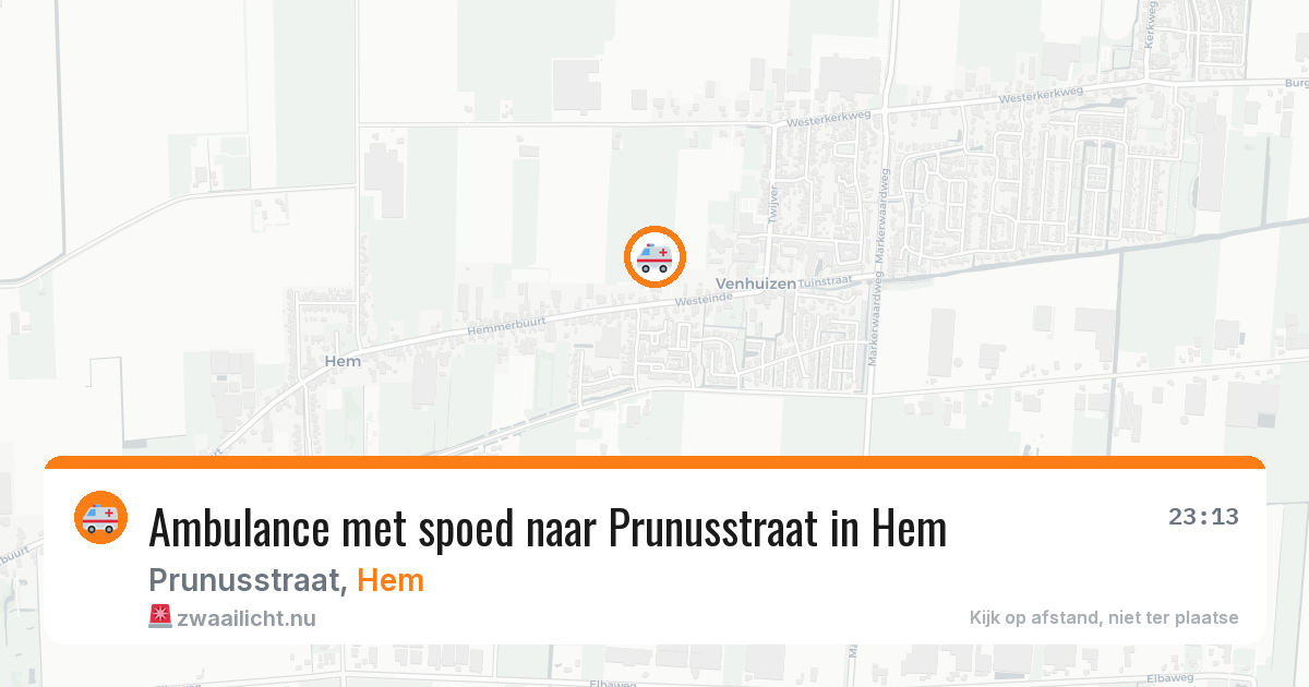 Ambulance met spoed naar Prunusstraat in Hem — 21 mrt 2026