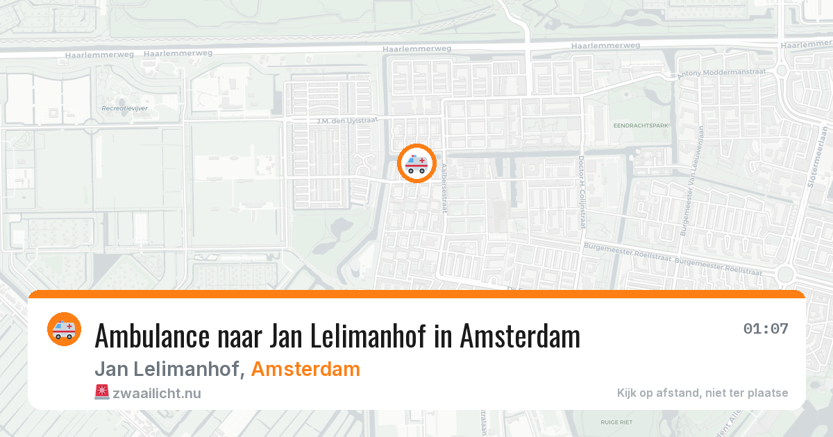 Ambulance naar Jan Lelimanhof in Amsterdam — 22 jul 2026