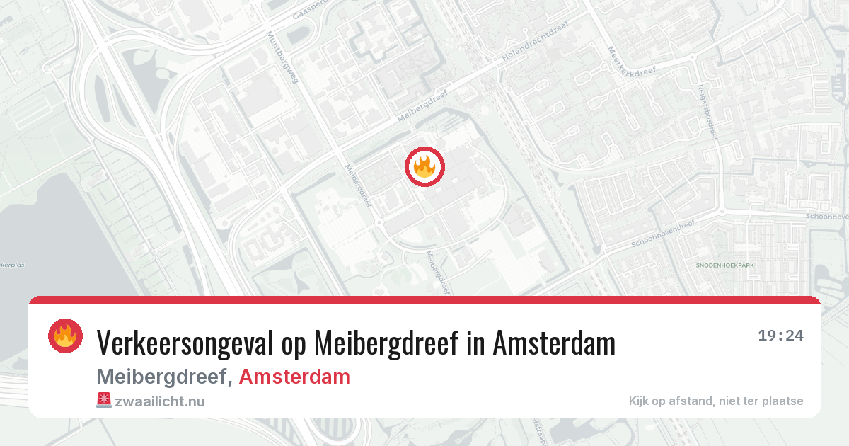 Verkeersongeval op Meibergdreef in Amsterdam — 25 mrt 2026