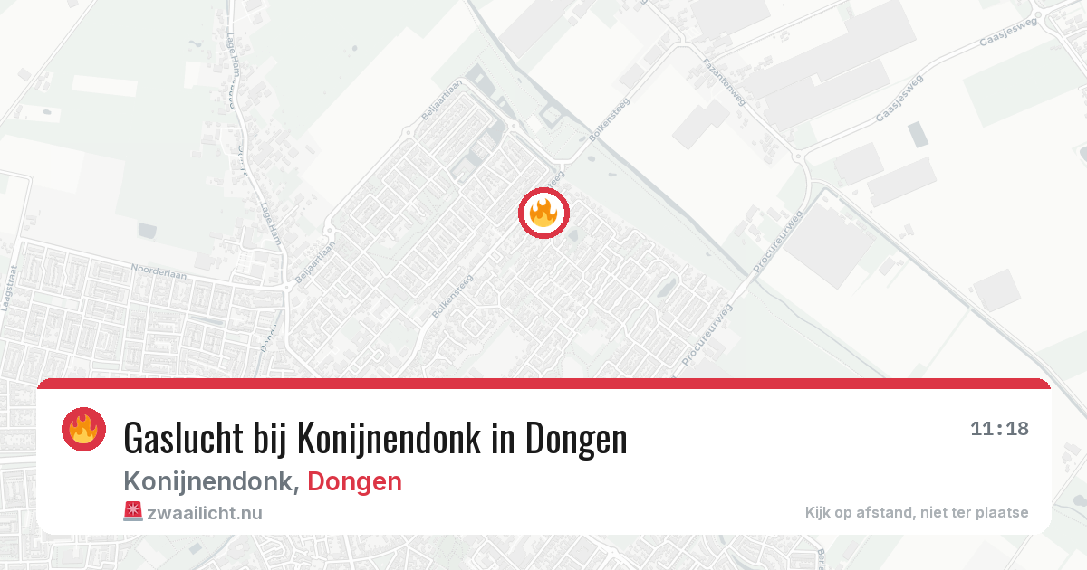Gaslucht bij Konijnendonk in Dongen — 6 apr 2026