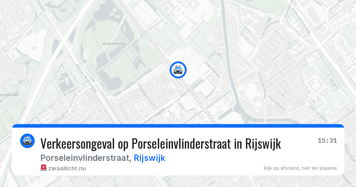 Verkeersongeval op Porseleinvlinderstraat in Rijswijk — 5 jun 2026