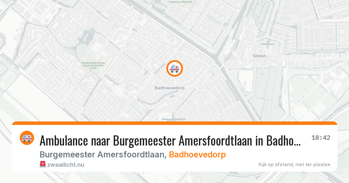 Ambulance naar Burgemeester Amersfoordtlaan in Badhoevedorp — 19 jul 2026