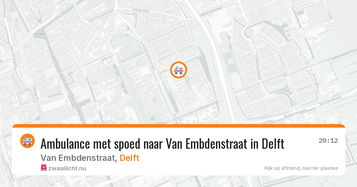 Ambulance met spoed naar Van Embdenstraat in Delft — 17 jul 2026