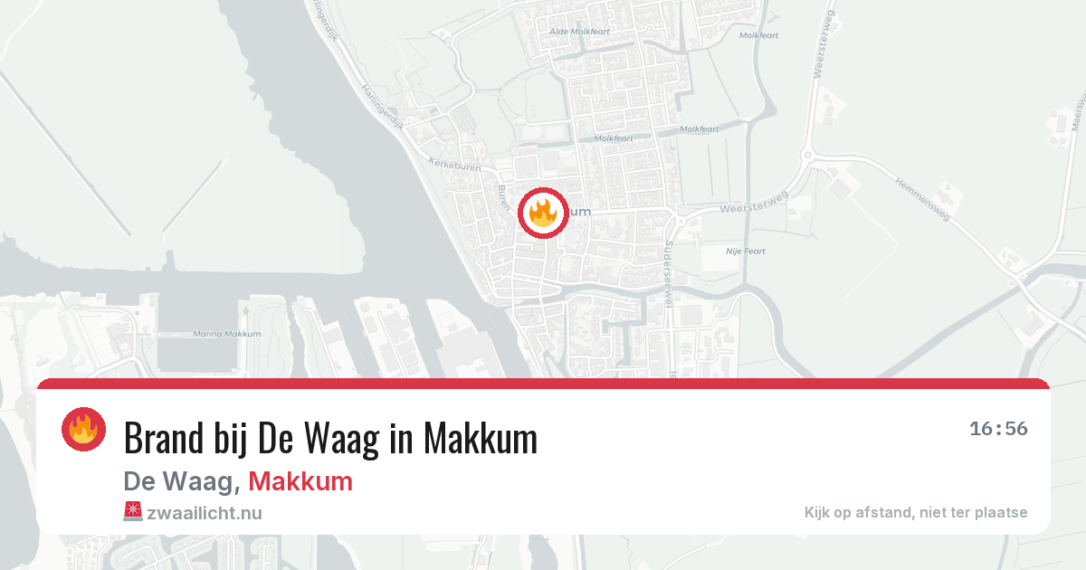 Brand bij De Waag in Makkum — 27 jun 2026