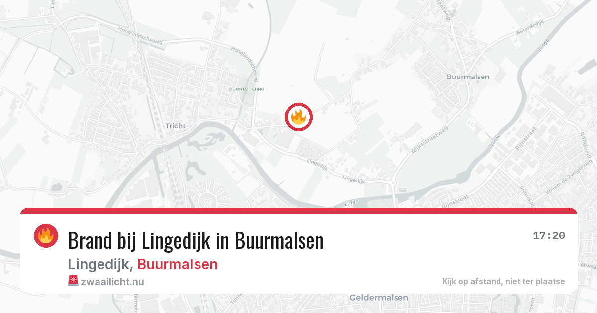 Brand bij Lingedijk in Buurmalsen — 16 jul 2026