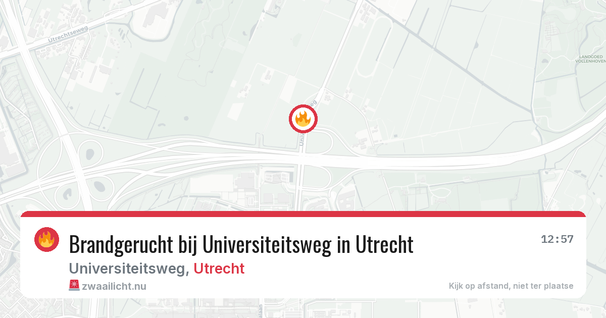Brandgerucht bij Universiteitsweg in Utrecht — 12 mei 2026
