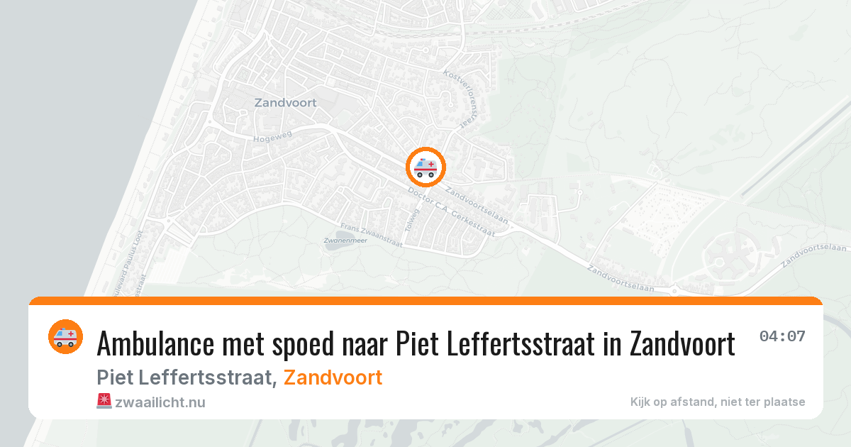 Ambulance met spoed naar Piet Leffertsstraat in Zandvoort — 28 mei 2026