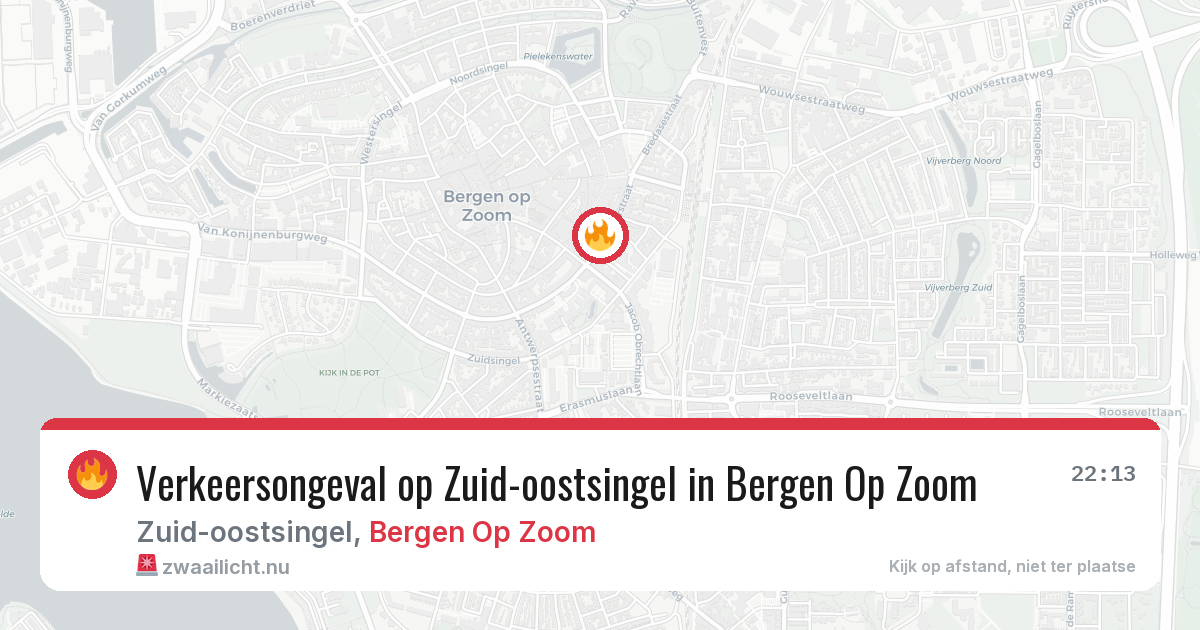 Verkeersongeval op Zuid-oostsingel in Bergen Op Zoom — 25 apr 2026