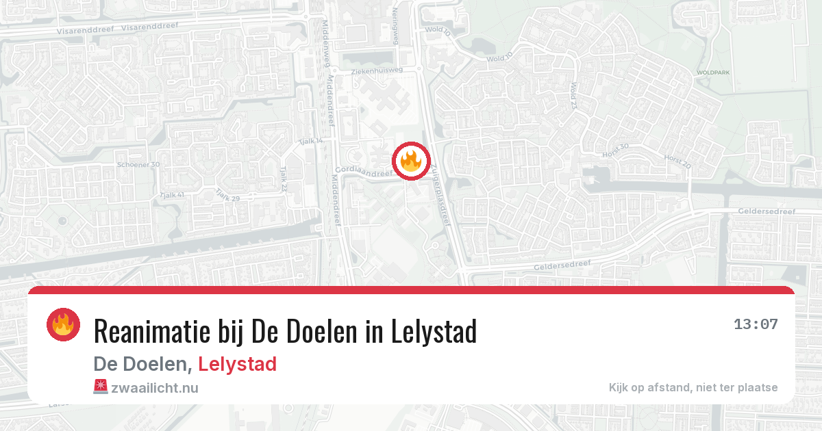Reanimatie bij De Doelen in Lelystad — 21 mei 2026