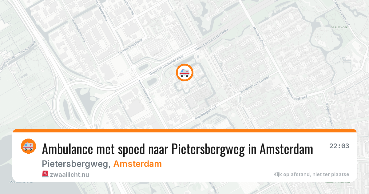 Ambulance met spoed naar Pietersbergweg in Amsterdam — 25 mrt 2026