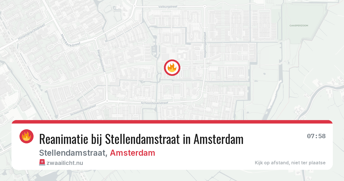Reanimatie bij Stellendamstraat in Amsterdam — 21 mrt 2026