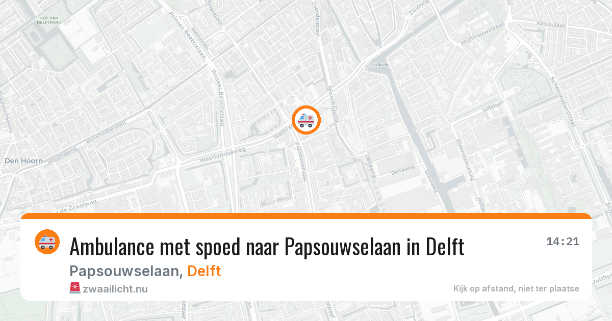 Ambulance met spoed naar Papsouwselaan in Delft — 13 feb 2026