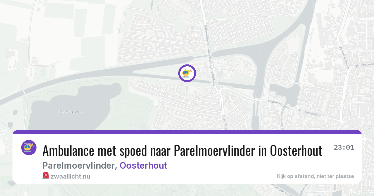 Ambulance met spoed naar Parelmoervlinder in Oosterhout — 18 jul 2026
