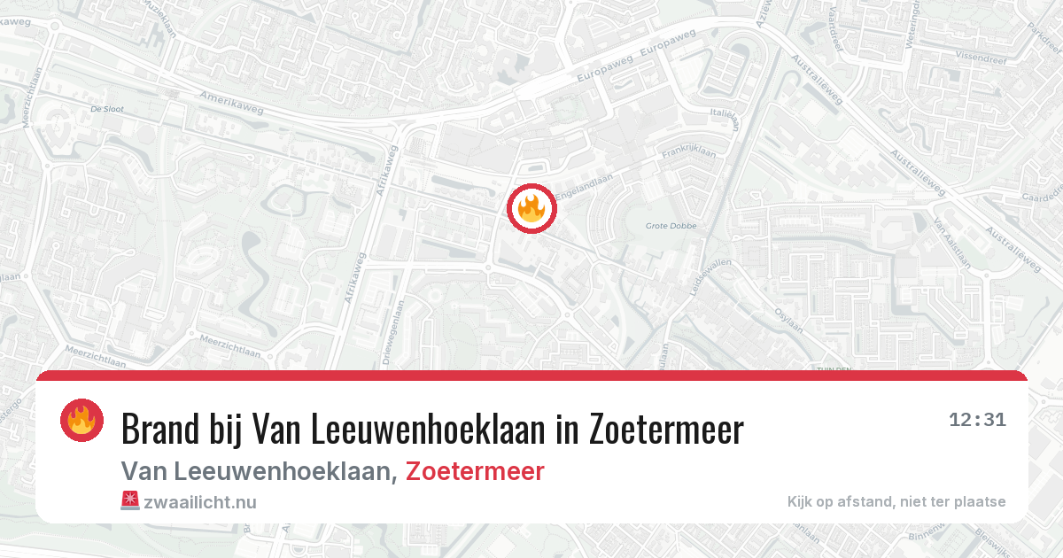 Brand bij Van Leeuwenhoeklaan in Zoetermeer — 2 jun 2026