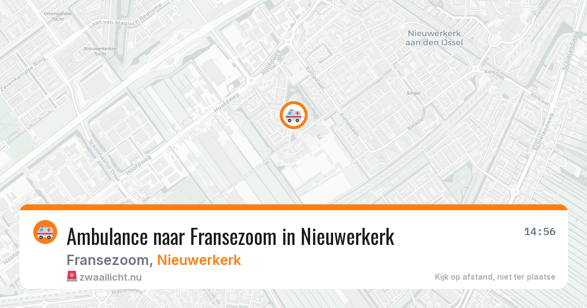 Ambulance naar Fransezoom in Nieuwerkerk — 14 mrt 2026