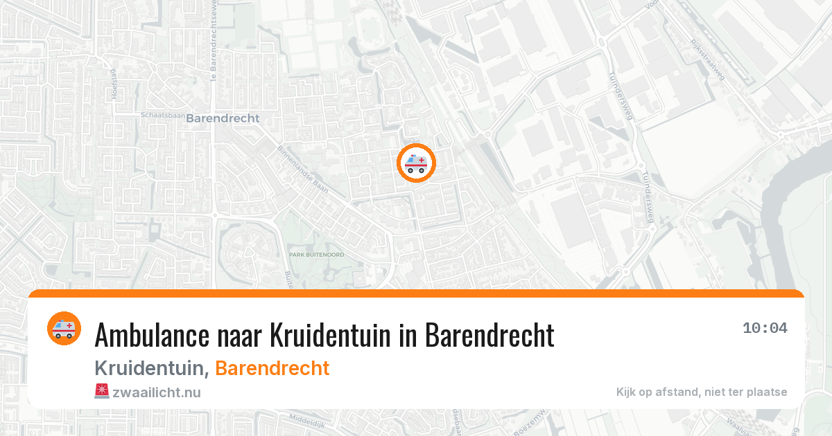 Ambulance naar Kruidentuin in Barendrecht — 10 jul 2026
