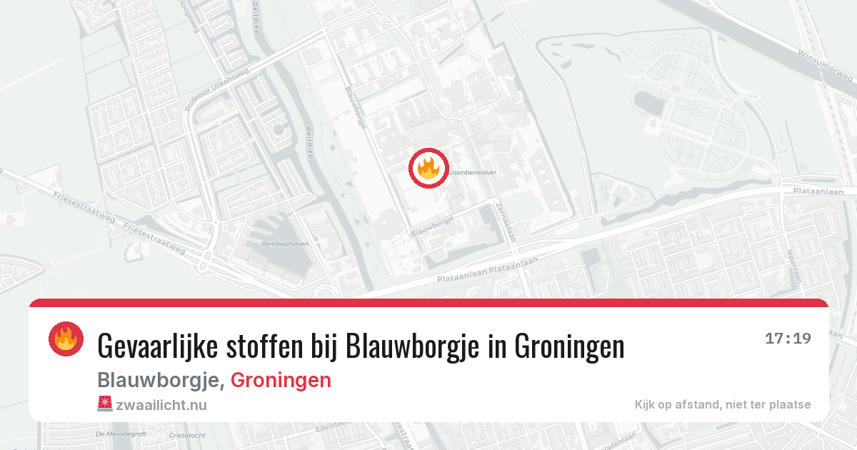 Gevaarlijke stoffen bij Blauwborgje in Groningen — 1 jun 2026