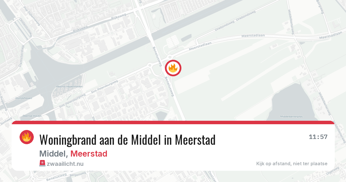 Woningbrand aan de Middel in Meerstad — 20 jul 2026