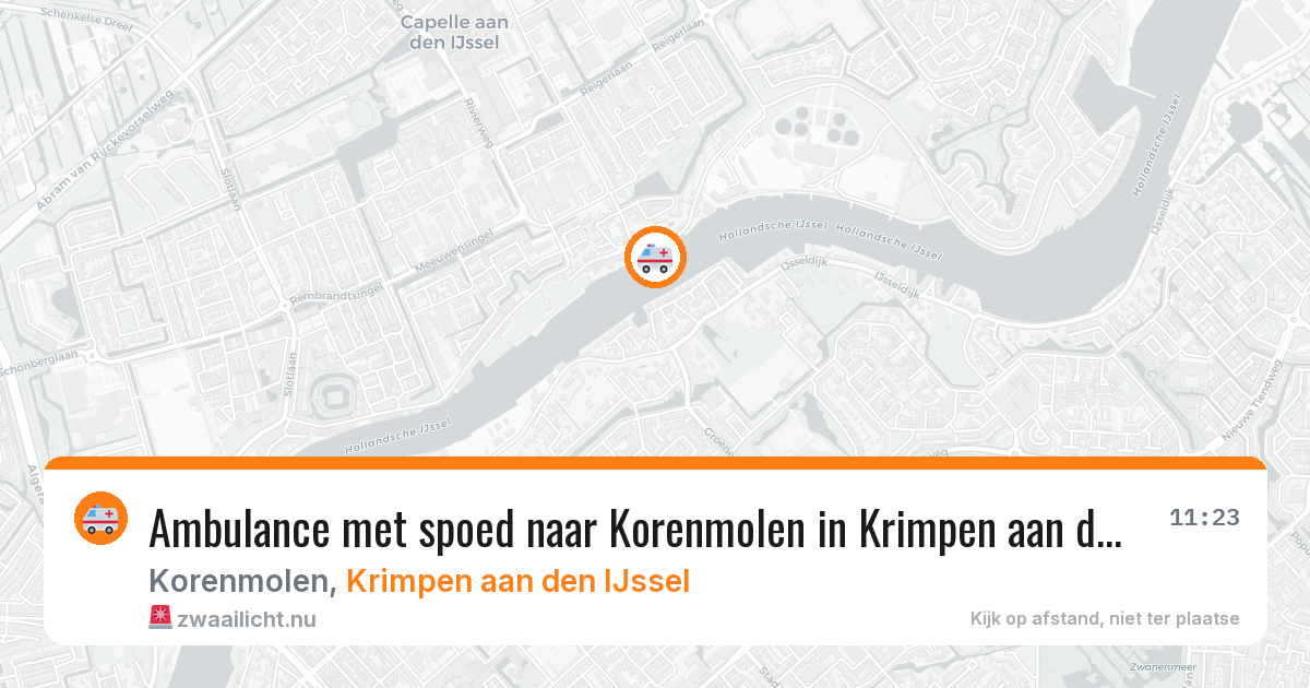 Ambulance met spoed naar Korenmolen in Krimpen aan den IJssel — 17 jul 2026