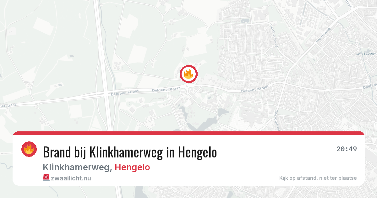 Brand bij Klinkhamerweg in Hengelo — 17 jul 2026
