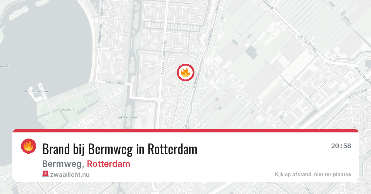 Brand bij Bermweg in Rotterdam — 30 mei 2026