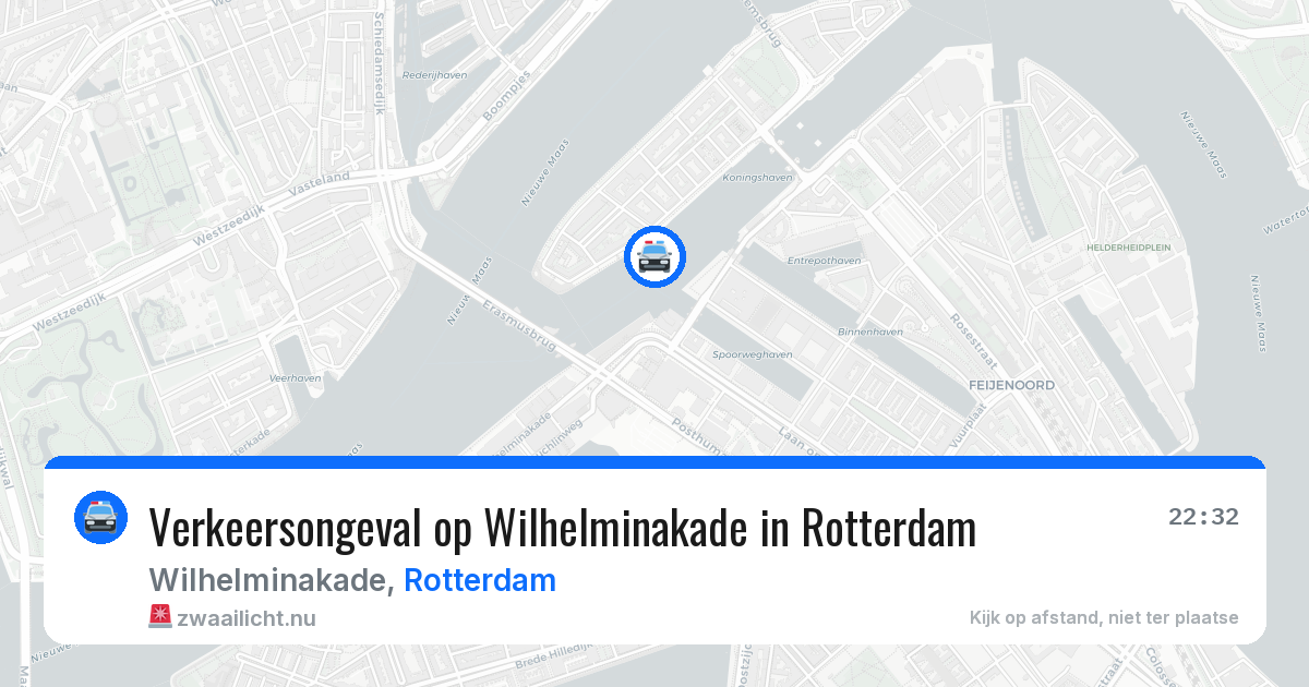 Verkeersongeval op Wilhelminakade in Rotterdam — 20 mrt 2026