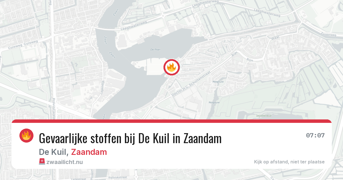 Gevaarlijke stoffen bij De Kuil in Zaandam — 16 mei 2026