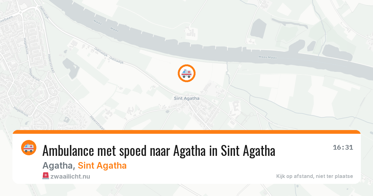 Ambulance met spoed naar Agatha in Sint Agatha — 5 jul 2026