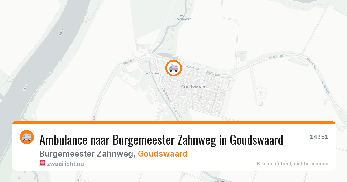 Ambulance naar Burgemeester Zahnweg in Goudswaard — 20 jul 2026