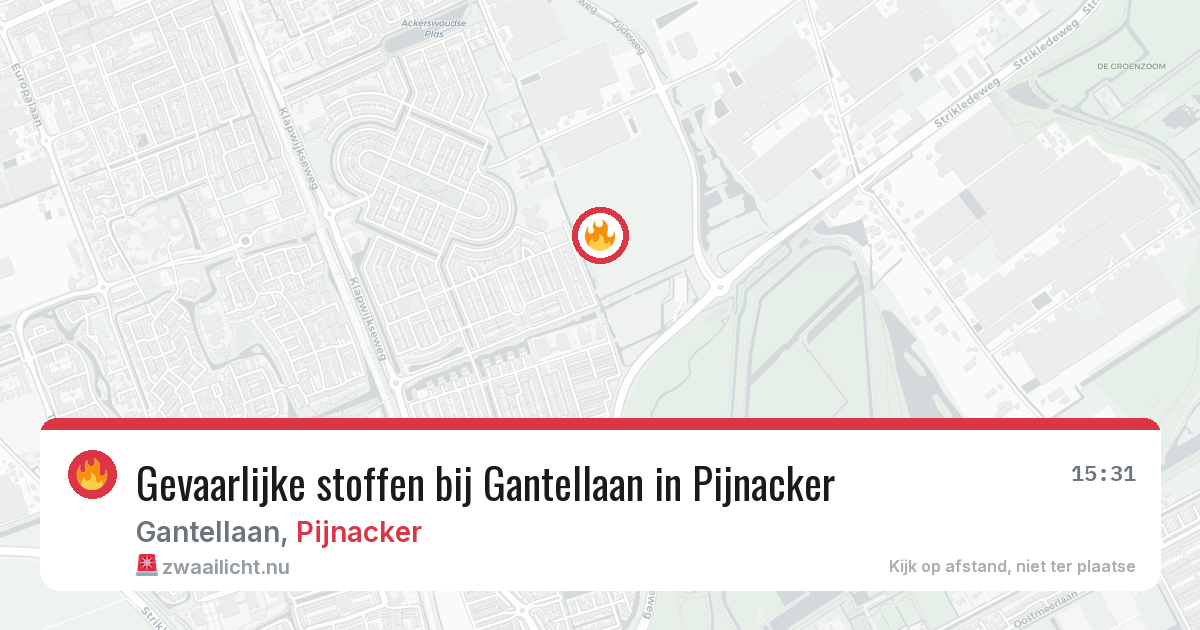 Gevaarlijke stoffen bij Gantellaan in Pijnacker — 10 apr 2026