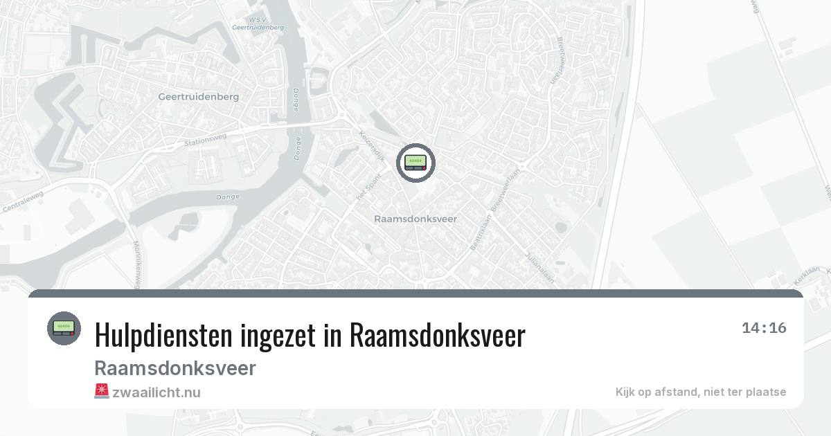 Hulpdiensten ingezet in Raamsdonksveer — 20 jul 2026 | 🚨 Zwaailicht.nu