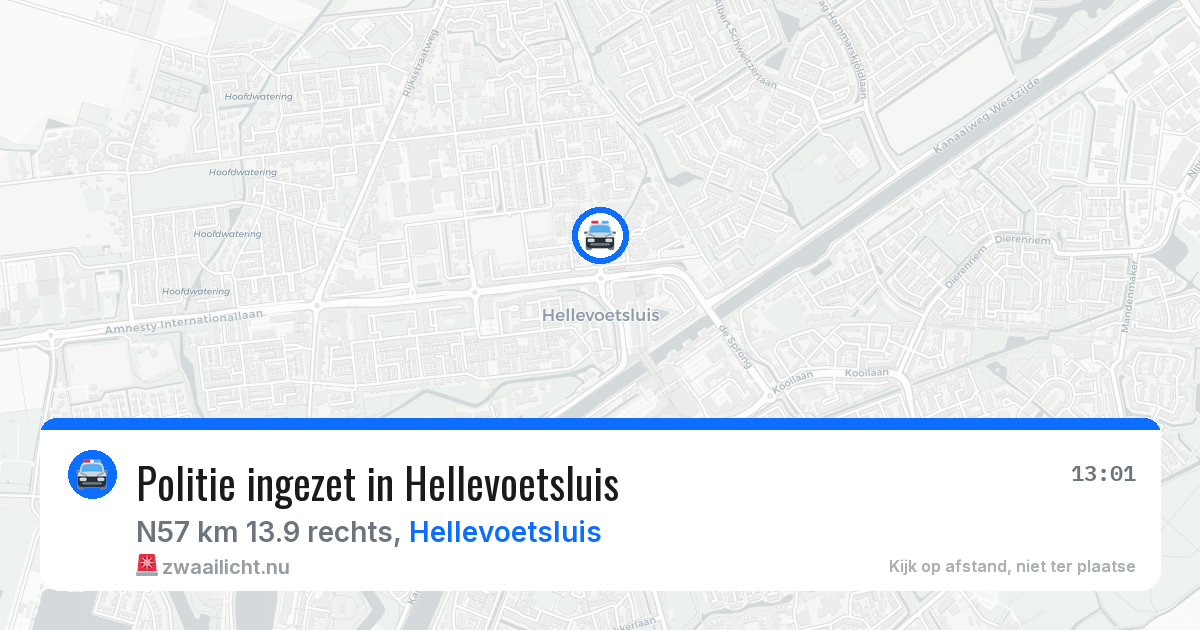 Politie ingezet in Hellevoetsluis — 20 mrt 2026 | 🚨 Zwaailicht.nu