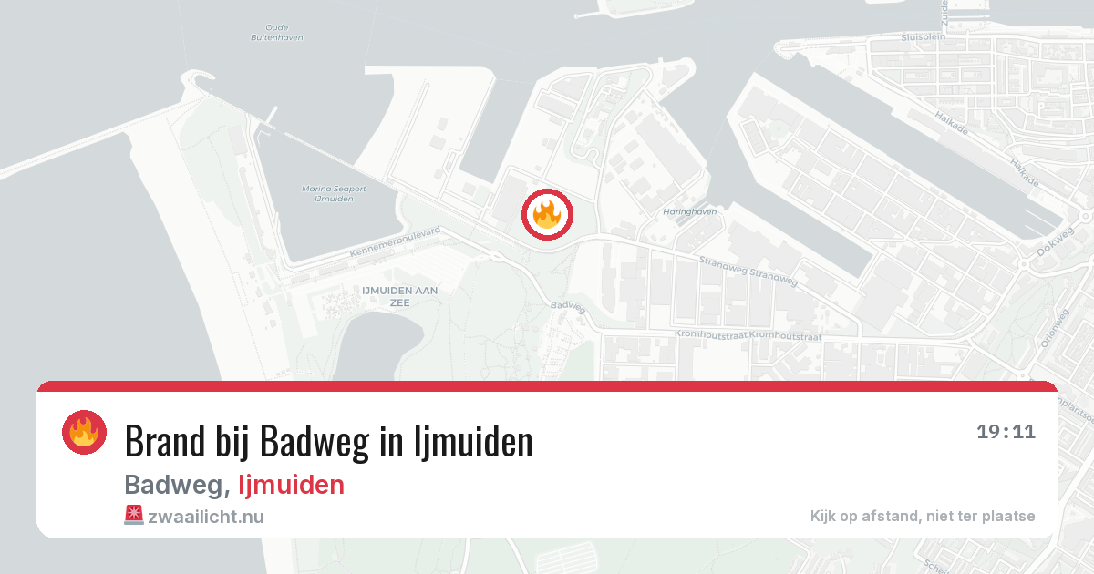 Brand bij Badweg in Ijmuiden — 19 jul 2026