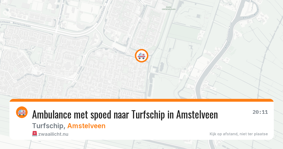 Ambulance met spoed naar Turfschip in Amstelveen — 23 jul 2026