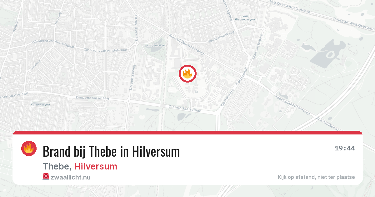 Brand bij Thebe in Hilversum — 26 mei 2026