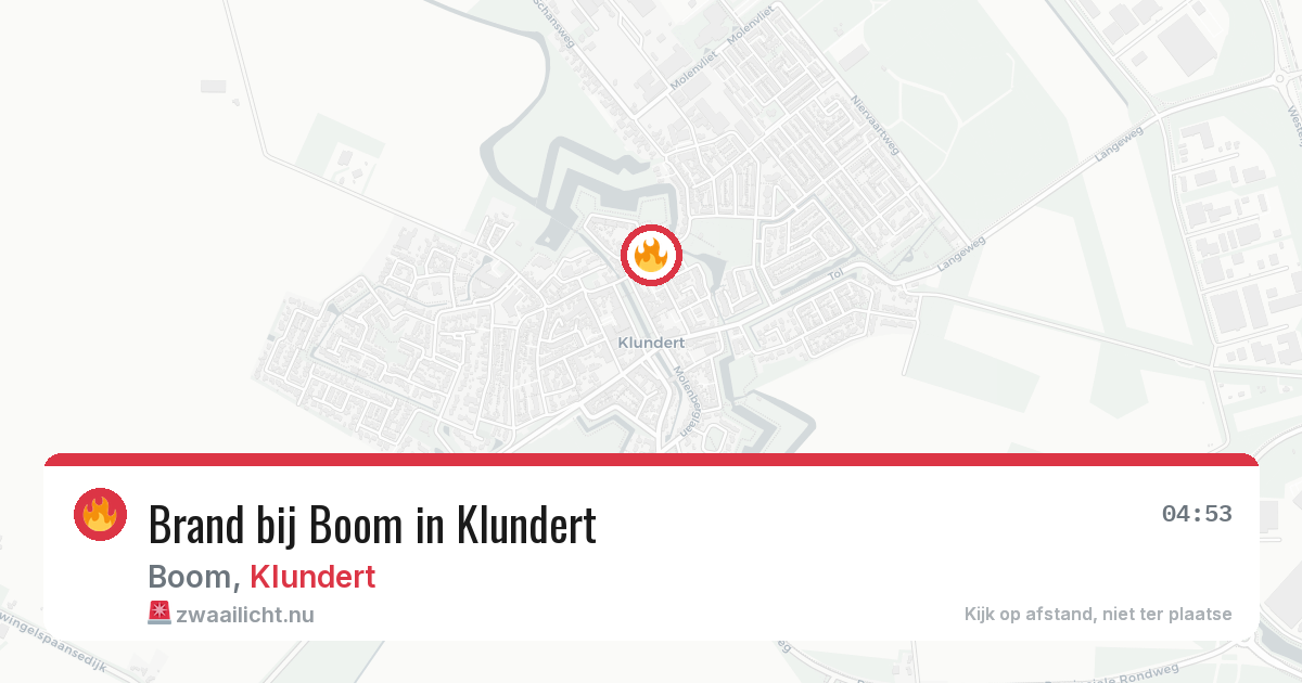 Brand bij Boom in Klundert — 30 mrt 2026