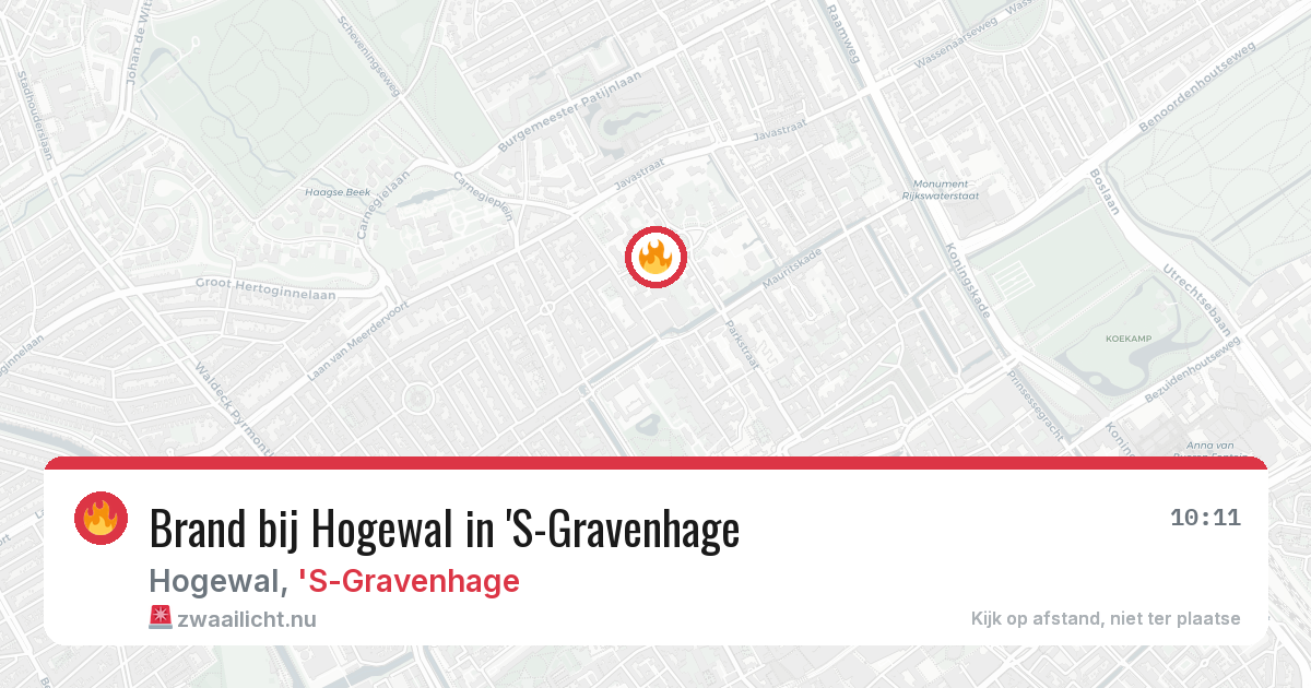 Brand bij Hogewal in 'S-Gravenhage — 22 apr 2026