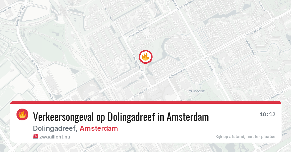 Verkeersongeval op Dolingadreef in Amsterdam — 15 jul 2026