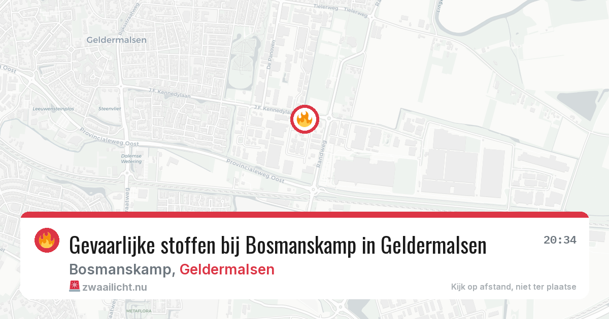 Gevaarlijke stoffen bij Bosmanskamp in Geldermalsen — 25 jul 2026