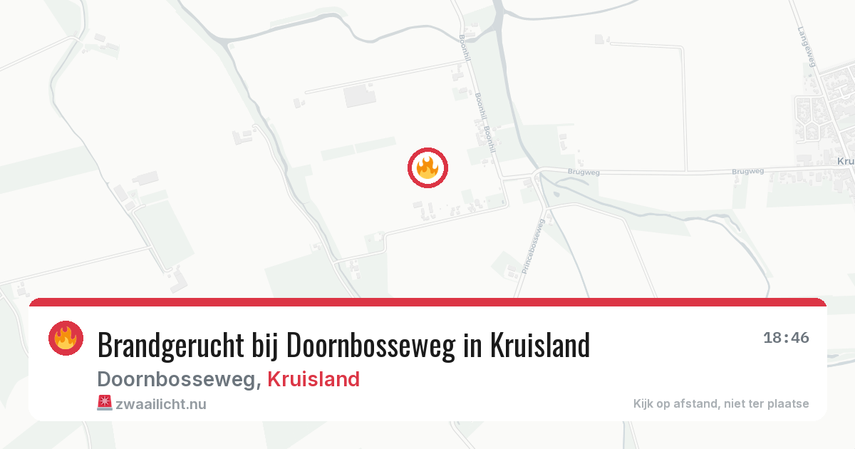 Brandgerucht bij Doornbosseweg in Kruisland — 9 apr 2026