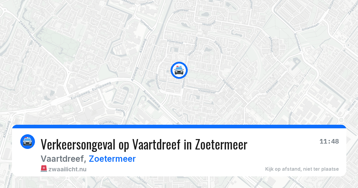 Verkeersongeval op Vaartdreef in Zoetermeer — 14 jul 2026
