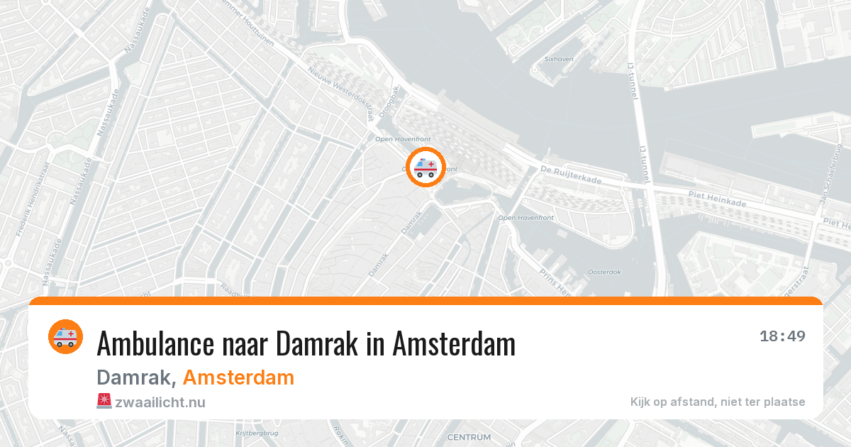 Ambulance naar Damrak in Amsterdam — 21 mrt 2026
