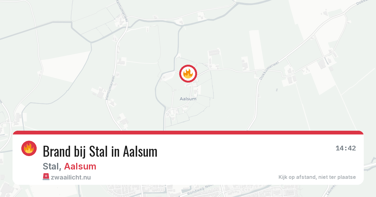 Brand bij Stal in Aalsum — 26 apr 2026