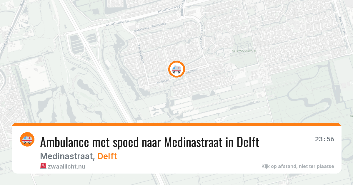 Ambulance met spoed naar Medinastraat in Delft — 6 jun 2026
