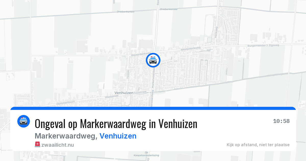 Ongeval op Markerwaardweg in Venhuizen — 28 jun 2026