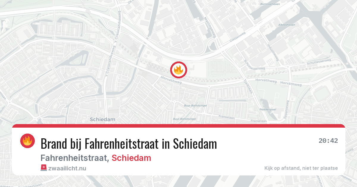 Brand bij Fahrenheitstraat in Schiedam — 18 mei 2026